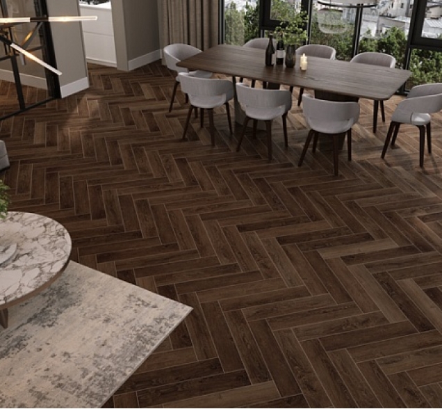 LVT плитка Cronafloor Herringbone Дуб Тулуза H LVT 001
